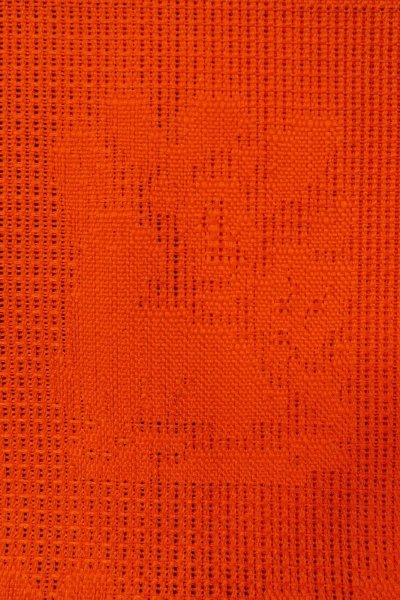 画像7: O0528I 名古屋帯 女性用着物 麻  鮮やか 橙色 抽象的模様 【中古】 【USED】 【リサイクル】 ★★★☆☆ (7)