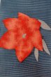 画像4: O0528L 名古屋帯 女性用着物 麻   紺 花 【中古】 【USED】 【リサイクル】 ★★★★☆ (4)