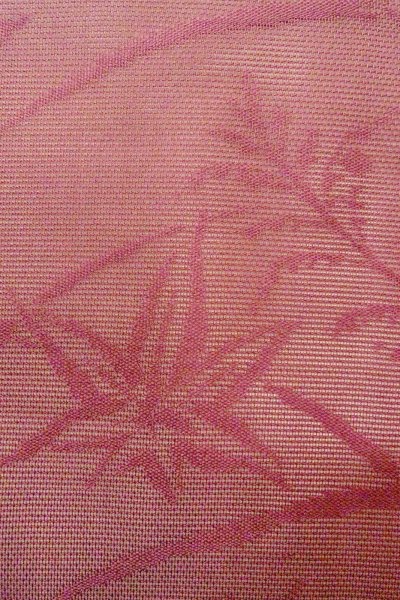 画像6: O0528M 名古屋帯 女性用着物 麻  灰色がかった 藤色 もみじ 【中古】 【USED】 【リサイクル】 ★★☆☆☆ (6)