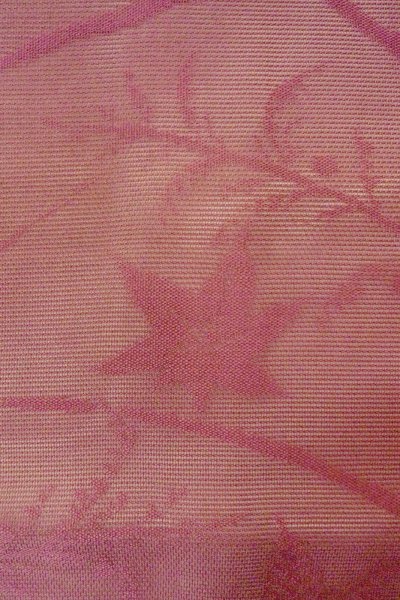 画像7: O0528M 名古屋帯 女性用着物 麻  灰色がかった 藤色 もみじ 【中古】 【USED】 【リサイクル】 ★★☆☆☆ (7)