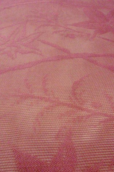 画像9: O0528M 名古屋帯 女性用着物 麻  灰色がかった 藤色 もみじ 【中古】 【USED】 【リサイクル】 ★★☆☆☆ (9)