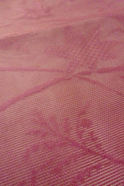 画像10: O0528M 名古屋帯 女性用着物 麻  灰色がかった 藤色 もみじ 【中古】 【USED】 【リサイクル】 ★★☆☆☆ (10)