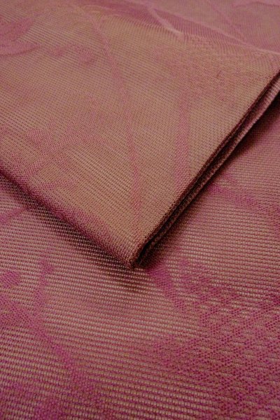 画像11: O0528M 名古屋帯 女性用着物 麻  灰色がかった 藤色 もみじ 【中古】 【USED】 【リサイクル】 ★★☆☆☆ (11)