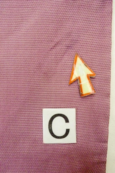 画像14: O0528M 名古屋帯 女性用着物 麻  灰色がかった 藤色 もみじ 【中古】 【USED】 【リサイクル】 ★★☆☆☆ (14)