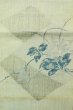 画像3: O0528P 八寸（袋名古屋）帯 女性用着物 麻  淡い 水色 花 【中古】 【USED】 【リサイクル】 ★☆☆☆☆ (3)