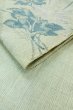 画像12: O0528P 八寸（袋名古屋）帯 女性用着物 麻  淡い 水色 花 【中古】 【USED】 【リサイクル】 ★☆☆☆☆ (12)