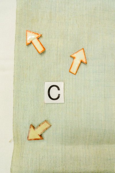 画像15: O0528P 八寸（袋名古屋）帯 女性用着物 麻  淡い 水色 花 【中古】 【USED】 【リサイクル】 ★☆☆☆☆ (15)