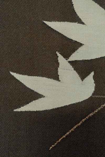 画像7: O0528Q 名古屋帯 女性用着物 麻   黒 もみじ 【中古】 【USED】 【リサイクル】 ★☆☆☆☆ (7)