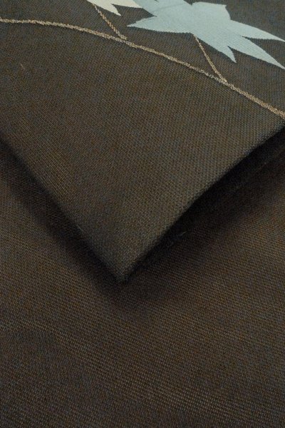 画像12: O0528Q 名古屋帯 女性用着物 麻   黒 もみじ 【中古】 【USED】 【リサイクル】 ★☆☆☆☆ (12)