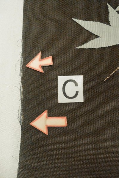 画像15: O0528Q 名古屋帯 女性用着物 麻   黒 もみじ 【中古】 【USED】 【リサイクル】 ★☆☆☆☆ (15)