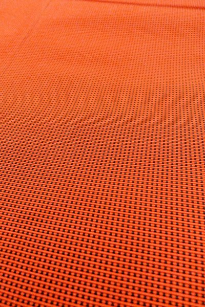 画像8: O0528R 八寸（袋名古屋）帯 女性用着物 シルク（正絹）  鮮やか 朱赤 チェック柄 【中古】 【USED】 【リサイクル】 ★★☆☆☆ (8)