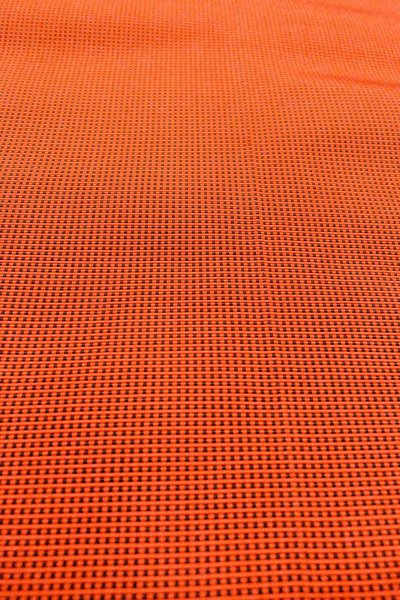 画像9: O0528R 八寸（袋名古屋）帯 女性用着物 シルク（正絹）  鮮やか 朱赤 チェック柄 【中古】 【USED】 【リサイクル】 ★★☆☆☆ (9)