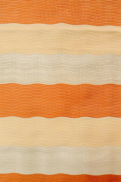 画像3: O0528U 八寸（袋名古屋）帯 女性用着物 麻   マルチカラー 縞 【中古】 【USED】 【リサイクル】 ★★★☆☆ (3)