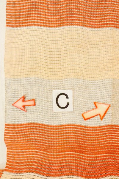 画像14: O0528U 八寸（袋名古屋）帯 女性用着物 麻   マルチカラー 縞 【中古】 【USED】 【リサイクル】 ★★★☆☆ (14)