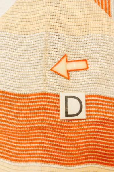 画像15: O0528U 八寸（袋名古屋）帯 女性用着物 麻   マルチカラー 縞 【中古】 【USED】 【リサイクル】 ★★★☆☆ (15)