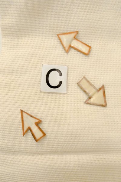 画像15: O0528Z 名古屋帯 女性用着物 麻   オフ　ホワイト 抽象的模様 【中古】 【USED】 【リサイクル】 ★★☆☆☆ (15)