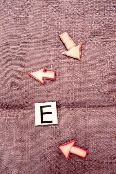 画像17: O0529A 八寸（袋名古屋）帯 女性用着物 麻 淡い 灰色がかった 紫色 抽象的模様 【中古】 【USED】 【リサイクル】 ★★☆☆☆ (17)