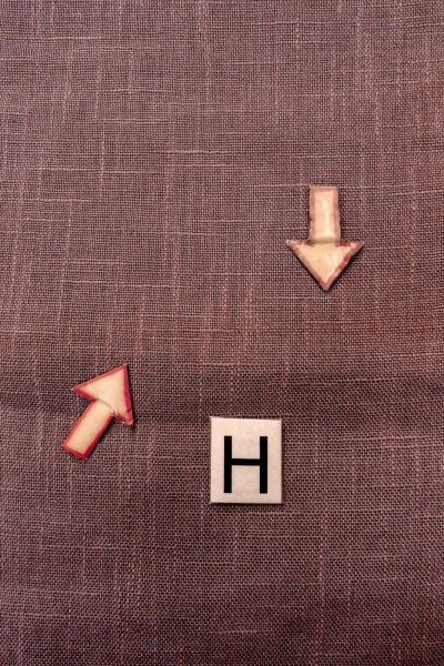 画像20: O0529A 八寸（袋名古屋）帯 女性用着物 麻 淡い 灰色がかった 紫色 抽象的模様 【中古】 【USED】 【リサイクル】 ★★☆☆☆ (20)