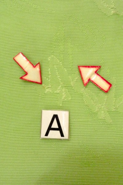 画像12: O0529C 八寸（袋名古屋）帯 女性用着物 麻  薄い 黄緑色 あやめ 【中古】 【USED】 【リサイクル】 ★★★☆☆ (12)