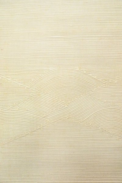 画像4: O0606B 名古屋帯 女性用着物 麻  淡い オフ　ホワイト 抽象的模様 【中古】 【USED】 【リサイクル】 ★★☆☆☆ (4)