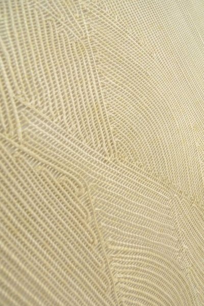 画像8: O0606B 名古屋帯 女性用着物 麻  淡い オフ　ホワイト 抽象的模様 【中古】 【USED】 【リサイクル】 ★★☆☆☆ (8)