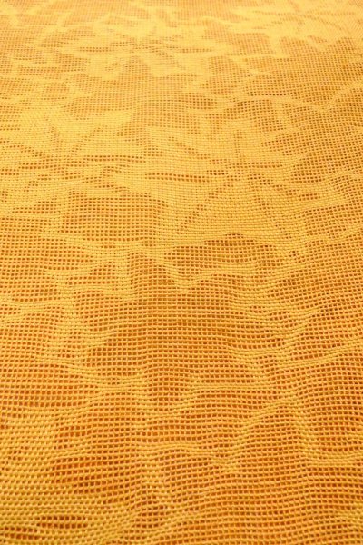 画像10: O0606C 名古屋帯 女性用着物 麻   山吹 もみじ 【中古】 【USED】 【リサイクル】 ★★★☆☆ (10)