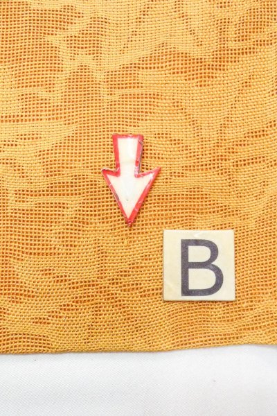 画像13: O0606C 名古屋帯 女性用着物 麻   山吹 もみじ 【中古】 【USED】 【リサイクル】 ★★★☆☆ (13)