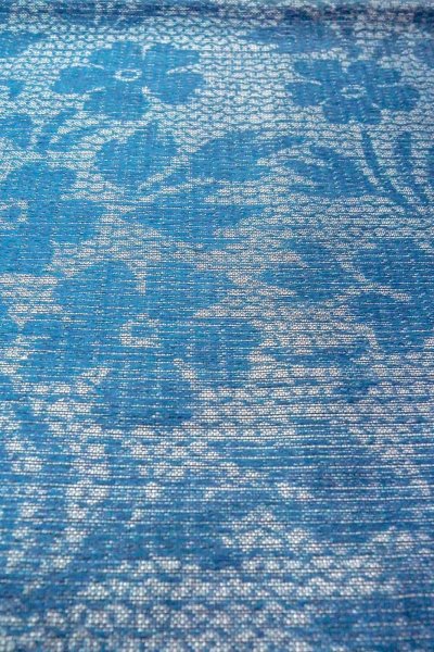 画像12: O0606E 名古屋帯 女性用着物 麻  光沢のある 銀色 花 【中古】 【USED】 【リサイクル】 ★☆☆☆☆ (12)