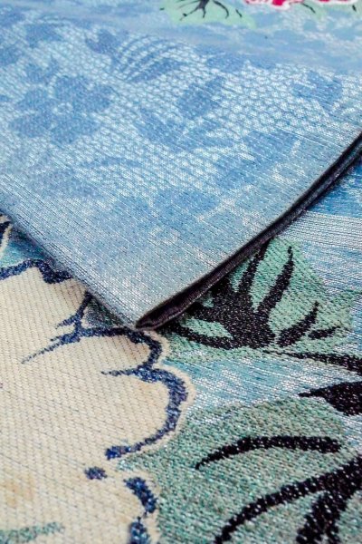 画像13: O0606E 名古屋帯 女性用着物 麻  光沢のある 銀色 花 【中古】 【USED】 【リサイクル】 ★☆☆☆☆ (13)