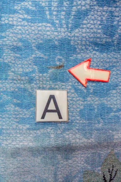 画像14: O0606E 名古屋帯 女性用着物 麻  光沢のある 銀色 花 【中古】 【USED】 【リサイクル】 ★☆☆☆☆ (14)