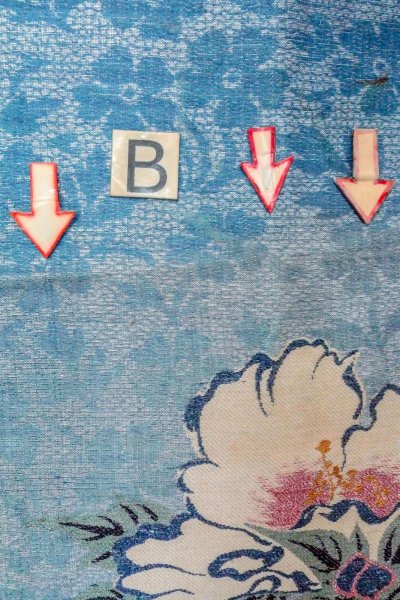 画像15: O0606E 名古屋帯 女性用着物 麻  光沢のある 銀色 花 【中古】 【USED】 【リサイクル】 ★☆☆☆☆ (15)