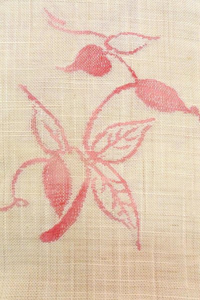 画像7: O0606G 名古屋帯 女性用着物 麻   アイボリー つた 【中古】 【USED】 【リサイクル】 ★★☆☆☆ (7)