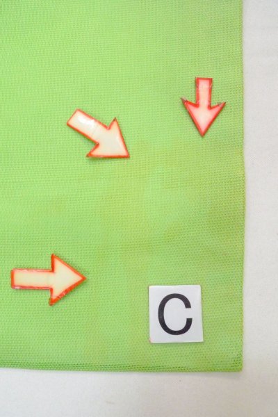 画像17: O0606H 名古屋帯 女性用着物 麻  薄い 黄緑色 笹 【中古】 【USED】 【リサイクル】 ★★☆☆☆ (17)