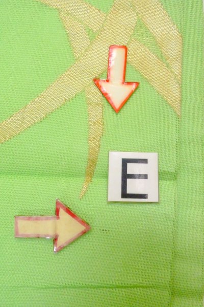 画像19: O0606H 名古屋帯 女性用着物 麻  薄い 黄緑色 笹 【中古】 【USED】 【リサイクル】 ★★☆☆☆ (19)