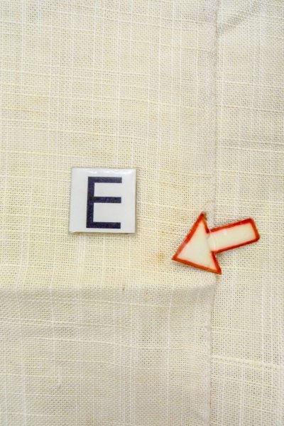 画像18: O0606I 名古屋帯 女性用着物 麻  淡い オフ　ホワイト 抽象的模様 【中古】 【USED】 【リサイクル】 ★★☆☆☆ (18)