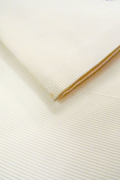 画像13: O0606J 名古屋帯 女性用着物 麻  薄い オフ　ホワイト 房付き紐 【中古】 【USED】 【リサイクル】 ★★★☆☆ (13)