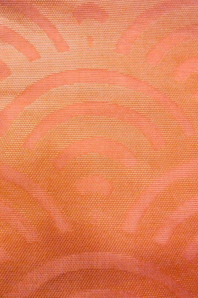 画像6: O0606L 袋帯 女性用着物 麻  光沢のある 橙色 青海波 【中古】 【USED】 【リサイクル】 ★★★☆☆ (6)