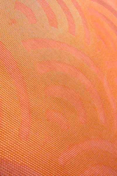 画像9: O0606L 袋帯 女性用着物 麻  光沢のある 橙色 青海波 【中古】 【USED】 【リサイクル】 ★★★☆☆ (9)