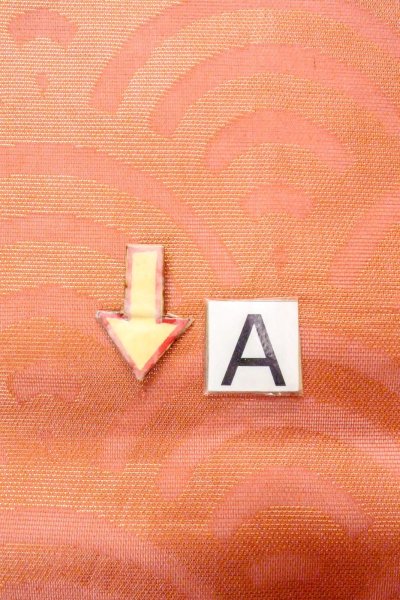 画像12: O0606L 袋帯 女性用着物 麻  光沢のある 橙色 青海波 【中古】 【USED】 【リサイクル】 ★★★☆☆ (12)