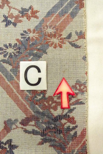 画像16: O0606M 名古屋帯 女性用着物 麻   灰色 花 【中古】 【USED】 【リサイクル】 ★★☆☆☆ (16)