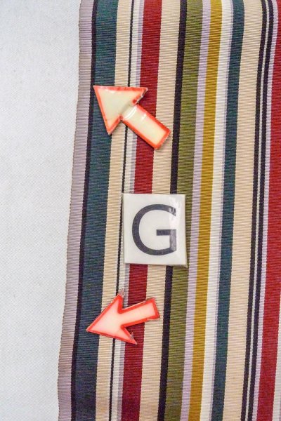 画像17: O0606S 八寸（袋名古屋）帯 女性用着物 シルク（正絹）   珊瑚色 縞 【中古】 【USED】 【リサイクル】 ★★☆☆☆ (17)