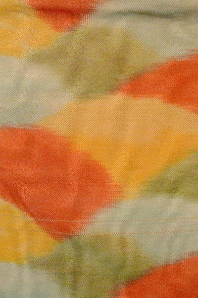 画像4: O0606Y 八寸（袋名古屋）帯 女性用着物 シルク（正絹）  光沢のある 赤色 山 【中古】 【USED】 【リサイクル】 ★★★☆☆ (4)