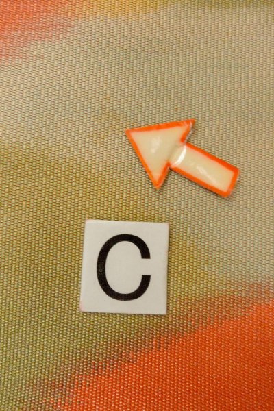 画像14: O0606Y 八寸（袋名古屋）帯 女性用着物 シルク（正絹）  光沢のある 赤色 山 【中古】 【USED】 【リサイクル】 ★★★☆☆ (14)