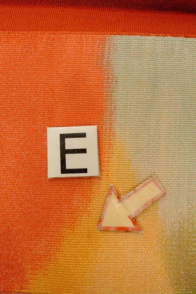 画像16: O0606Y 八寸（袋名古屋）帯 女性用着物 シルク（正絹）  光沢のある 赤色 山 【中古】 【USED】 【リサイクル】 ★★★☆☆ (16)