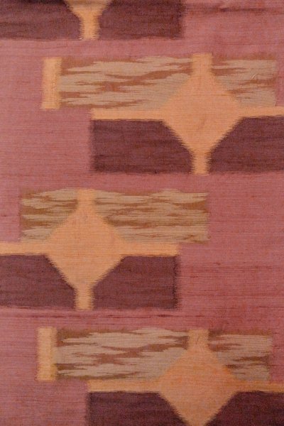 画像3: O0606Z 名古屋帯 女性用着物 シルク（正絹）   えんじ 幾何学模様 【中古】 【USED】 【リサイクル】 ★★★☆☆ (3)