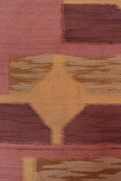 画像5: O0606Z 名古屋帯 女性用着物 シルク（正絹）   えんじ 幾何学模様 【中古】 【USED】 【リサイクル】 ★★★☆☆ (5)