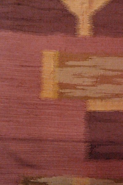 画像7: O0606Z 名古屋帯 女性用着物 シルク（正絹）   えんじ 幾何学模様 【中古】 【USED】 【リサイクル】 ★★★☆☆ (7)