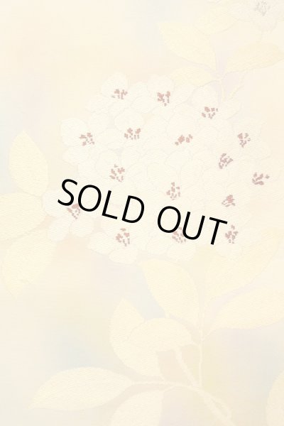 画像6: O0607A 名古屋帯 女性用着物 シルク（正絹）   アイボリー 花 【中古】 【USED】 【リサイクル】 ★★★☆☆ (6)