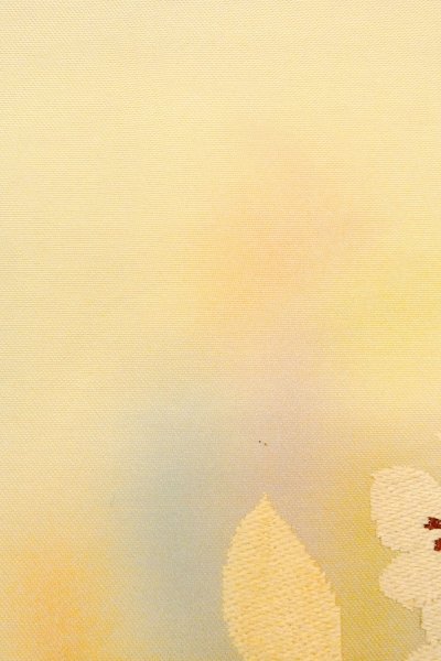 画像7: O0607A 名古屋帯 女性用着物 シルク（正絹）   アイボリー 花 【中古】 【USED】 【リサイクル】 ★★★☆☆ (7)