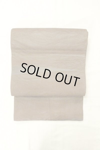 画像2: O0607B 袋帯 女性用着物 麻  深い 茶色 葉 【中古】 【USED】 【リサイクル】 ★★☆☆☆ (2)